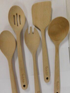 Sur la Table 5 pc Utenil Set Beechwood Kitchen Essentials